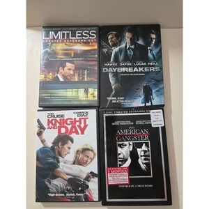 Action Movie DVD Lot Limitless Daybreakers Knight and Day American Gangster